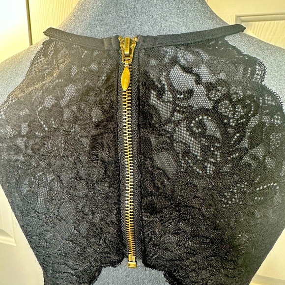 NWT Retro‎ Y2K Black Lace Back Mini Dress Size Medium - Picture 6 of 9